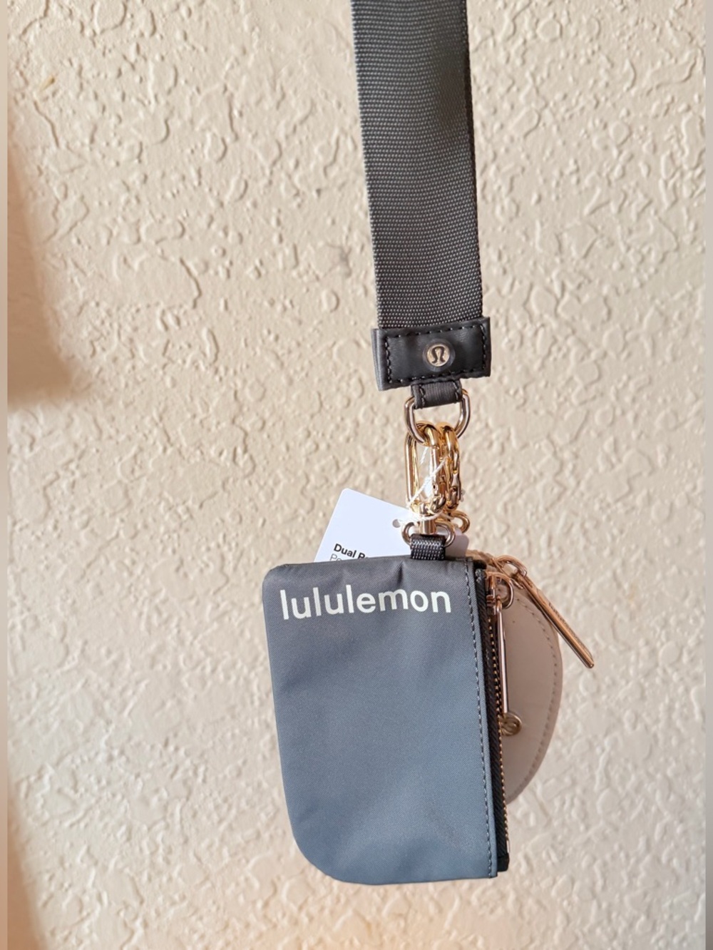 Lululemon Gray Crossbody Card Pouch with Strap